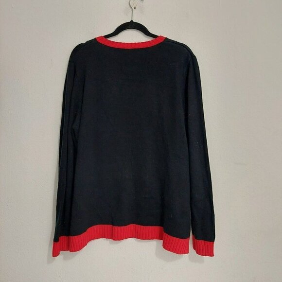 Holiday Time Ugly Christmas Sweater Christmas Tree  Black Red Women's Size XXL - Picture 8 of 8